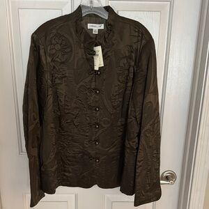 NWT Coldwater Creek Women's Dark Olive Jacket 1X